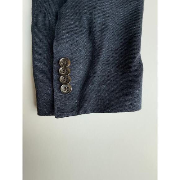 Flynt Spicoli Linen Blend Blazer Mens 48 R Navy - Picture 3 of 6